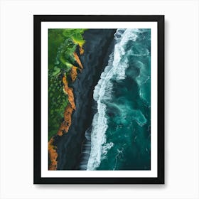 Black Sand Beach in Iceland Art Print