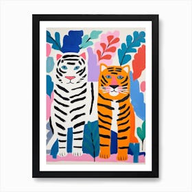 Colourful Kids Animal Art Siberian Tiger 1 Art Print