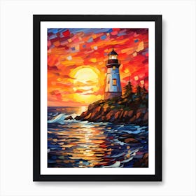 Sunset Lighthouse 11 Art Print