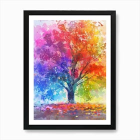 Colorful Tree Canvas Art Art Print