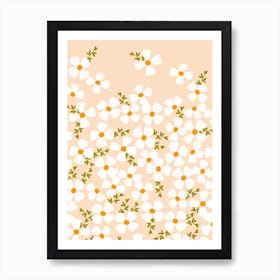 Peach Daisies Art Print