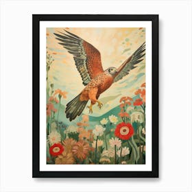 Falcon 3 Detailed Bird Painting Art Print