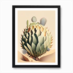 Peyote Cactus Neutral Abstract 1 Art Print