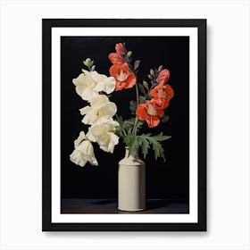 Bouquet Of Monkshood Flowers, Autumn Fall Florals Painting 1 Art Print