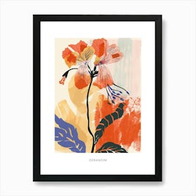 Colourful Flower Illustration Poster Geranium 1 Art Print