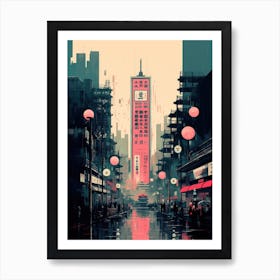 City Of Tokyo Retrofuturism4 4x Art Print