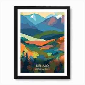 Denalo National Park Travel Poster Matisse Style 2 Art Print