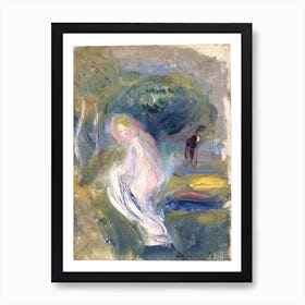 Nude With Figure In Background, Pierre Auguste Renoir Art Print