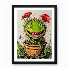 Lizard In A Pot 1 Art Print