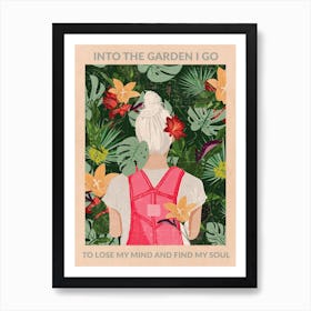 Into The Garden (Grey) Art Print