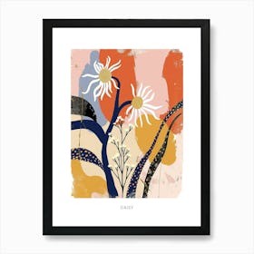 Colourful Flower Illustration Poster Daisy 1 Art Print