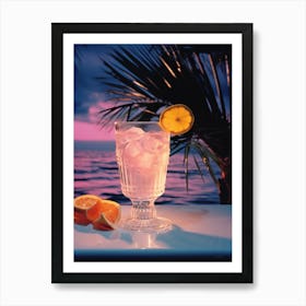 Cocktail At Sunset Art Print