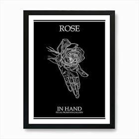 Rose In Hand Line Drawing 4 Poster Inverted Art Print