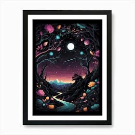 Night In The Forest 4 Art Print