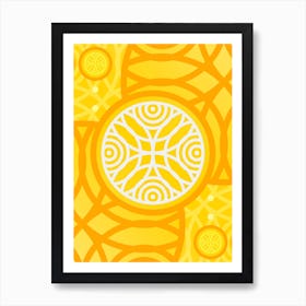 Geometric Abstract Glyph in Happy Yellow and Orange n.0043 Art Print