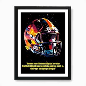 Helmet Quote American Football Art Print