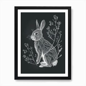 Chinchilla Rabbit Minimalist Illustration 1 Art Print