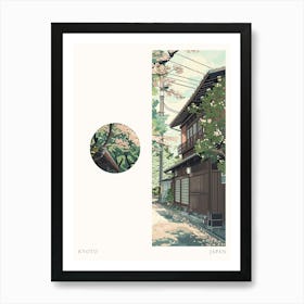 Kyoto Japan 2 Cut Out Travel Poster Art Print