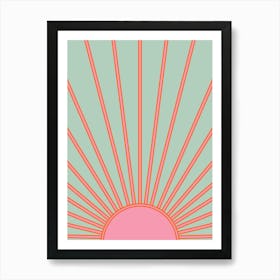 Sunshine Aqua Teal And Pink Art Print