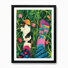 Socks In The Grass Art Print