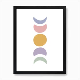 Pastel Moon Phases Art Print