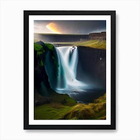 Thorufoss, Iceland Realistic Photograph (2) Art Print