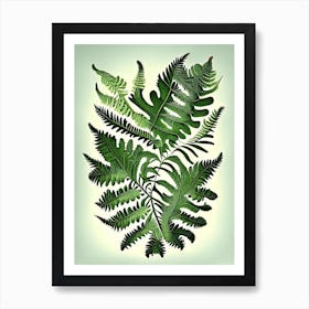 Upside Down Fern 1 Vintage Botanical Poster Art Print