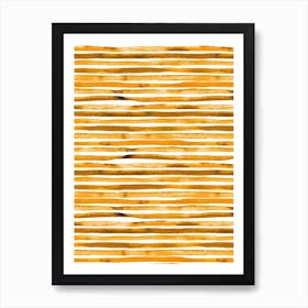 Watercolor Stripes Yellow Art Print