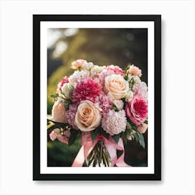 Bouquet Of Pink Roses Art Print