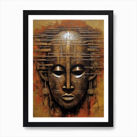 Soulful Tribes: African Mask Impressions Art Print