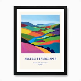 Colourful Abstract Yorkshire Dales National Park England 1 Poster Blue Art Print