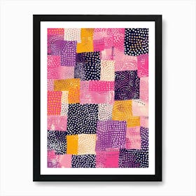 Abstract Pink Polka Dots Art Print