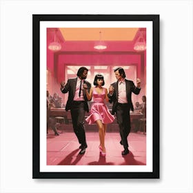 Pulp Fiction Dance Set Pink Art Print 1 Art Print