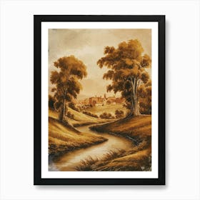 Landscape With Trees And A River Art Print