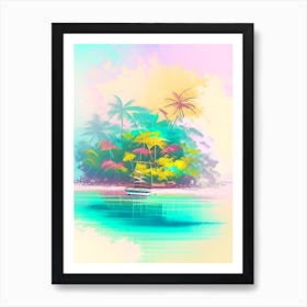 Cebu Island Philippines Watercolour Pastel Tropical Destination Art Print