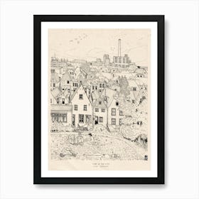 Leiden View in the City, South Holland, Netherlands Travel Art Print Art Print