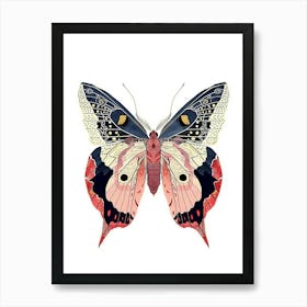 Colourful Insect Illustration Butterfly 25 Art Print