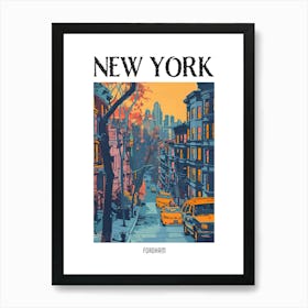 Fordham New York Colourful Silkscreen Illustration 1 Poster Art Print