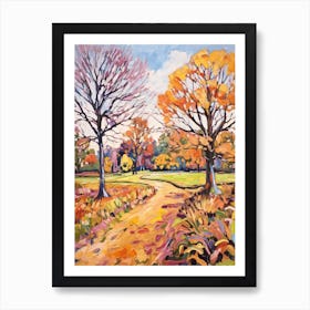 Autumn Gardens Painting Royal Botanic Gardens Melbourne 5 Art Print