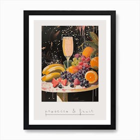 Prosecco & Fruit Art Deco 1 Poster Art Print