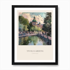 Tivoli Gardens Copenhagen Denmark 4 Vintage Cezanne Inspired Poster Art Print