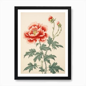 Botan Peony 4 Vintage Japanese Botanical Art Print