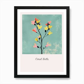 Coral Bells 3 Square Flower Illustration Poster Art Print