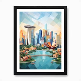 Singapore, Geometric Illustration 3 Art Print