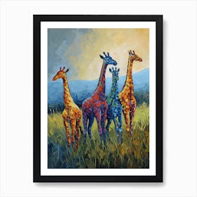 Abstract Geometric Colourful Giraffe 2 Art Print