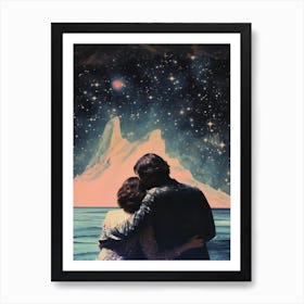 Cosmic portrait of a couple Art Print