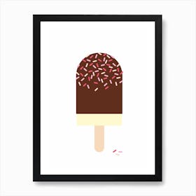 Chocolate Vanilla Popsicle Art Print