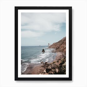 View of Playa de Benijo, Tenerife, beach, waves, Canary Islands Art Print