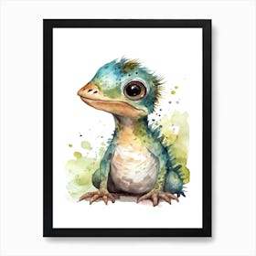 Citipati Cute Dinosaur Watercolour 1 Art Print