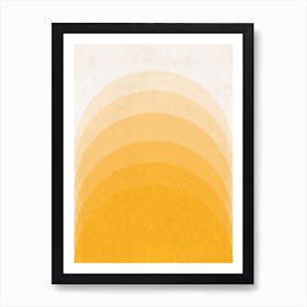 Gradient Sun Rising Mustard Abstract Art Print